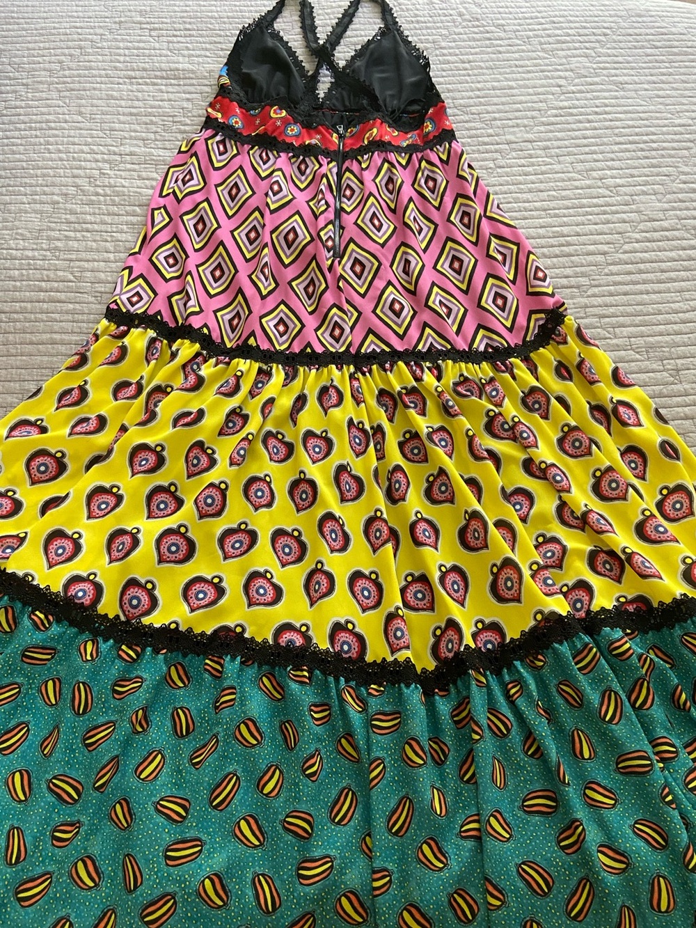 Alice + Olivia X Carla Kranendonk Karolina Paneled Maxi Dress Size 8 - Picture 8 of 12